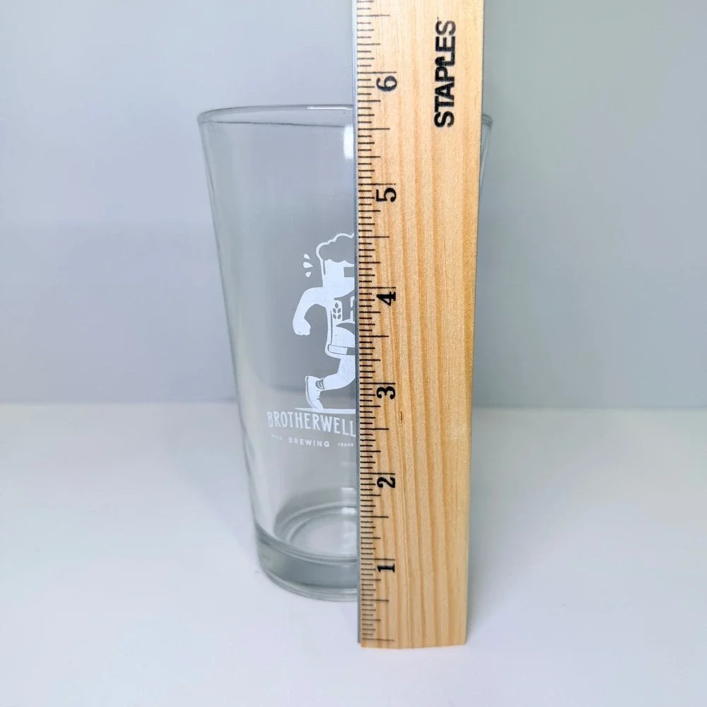 Brotherwell Brewing Waco Texas Pint Glass Be Kind Coffee Running Mug Clear 16oz